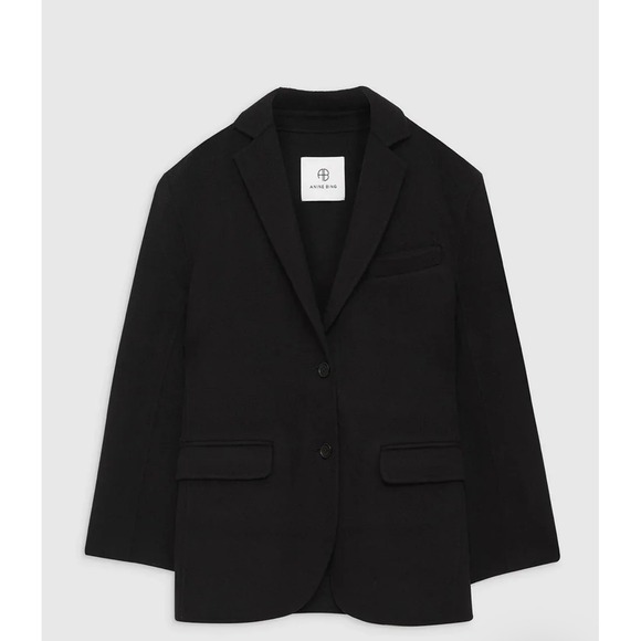 ANINE BING Quinn Blazer Black Cashmere Blend - Women's XXS - MSRP $650 - Picture 6 of 15